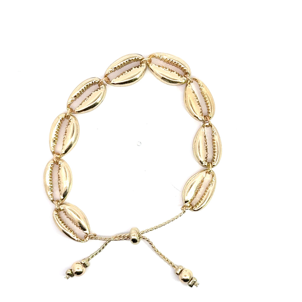 Golden Seashell Chain Bracelet in Yellow Gold