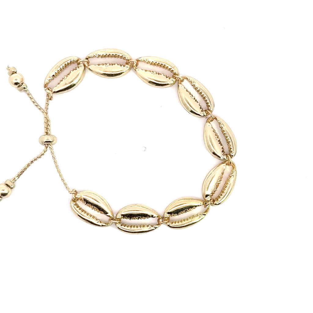 Golden Seashell Chain Bracelet in Yellow Gold