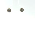 Classic Round Cut Diamond Stud Earrings in White Gold Plated Silver
