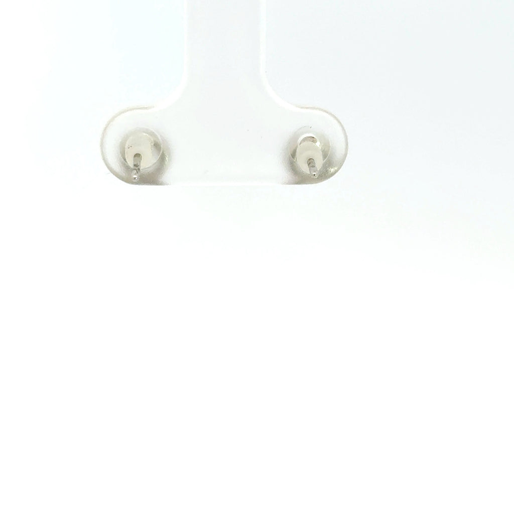 Classic Round Cut Diamond Stud Earrings in White Gold Plated Silver