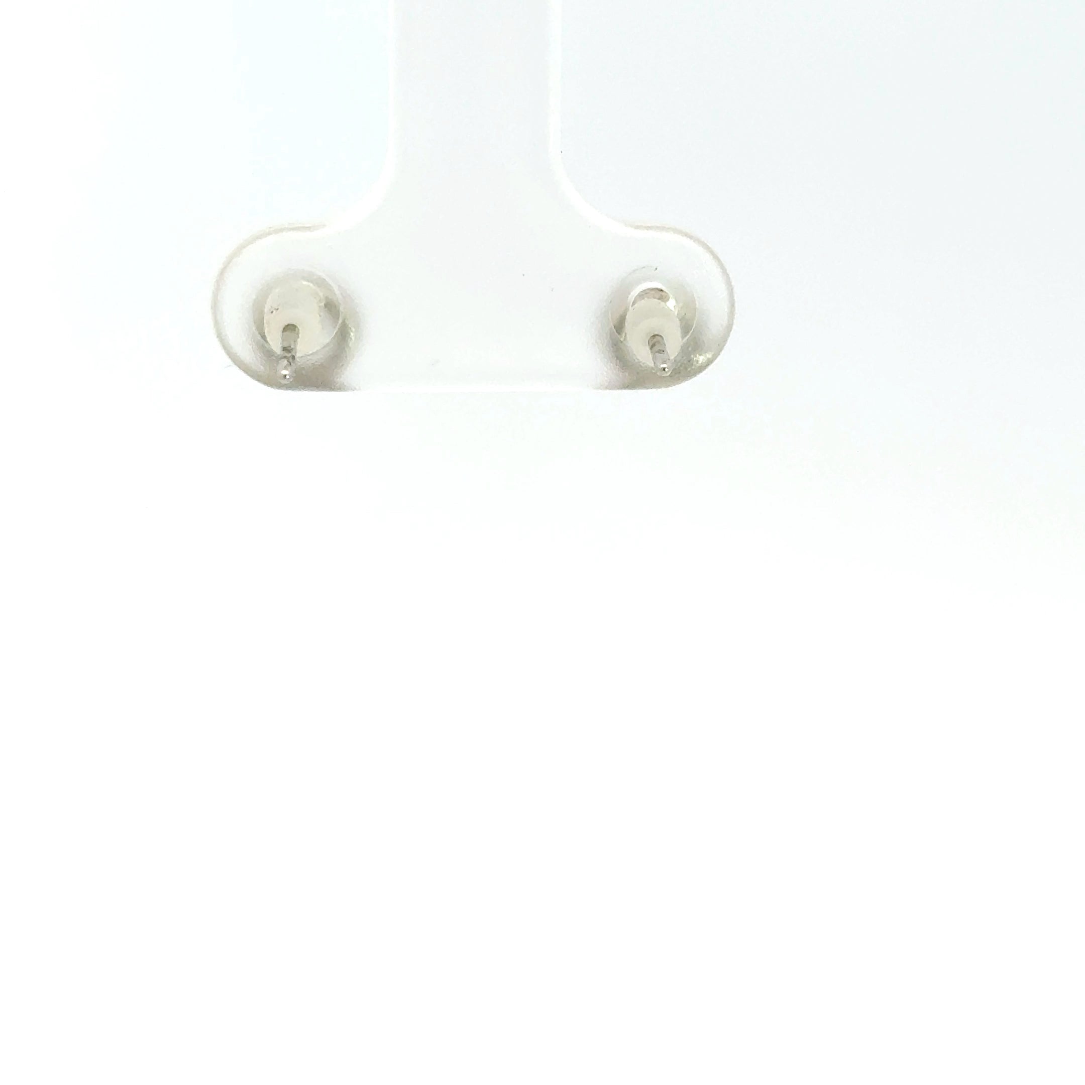 Classic Round Cut Diamond Stud Earrings in White Gold Plated Silver