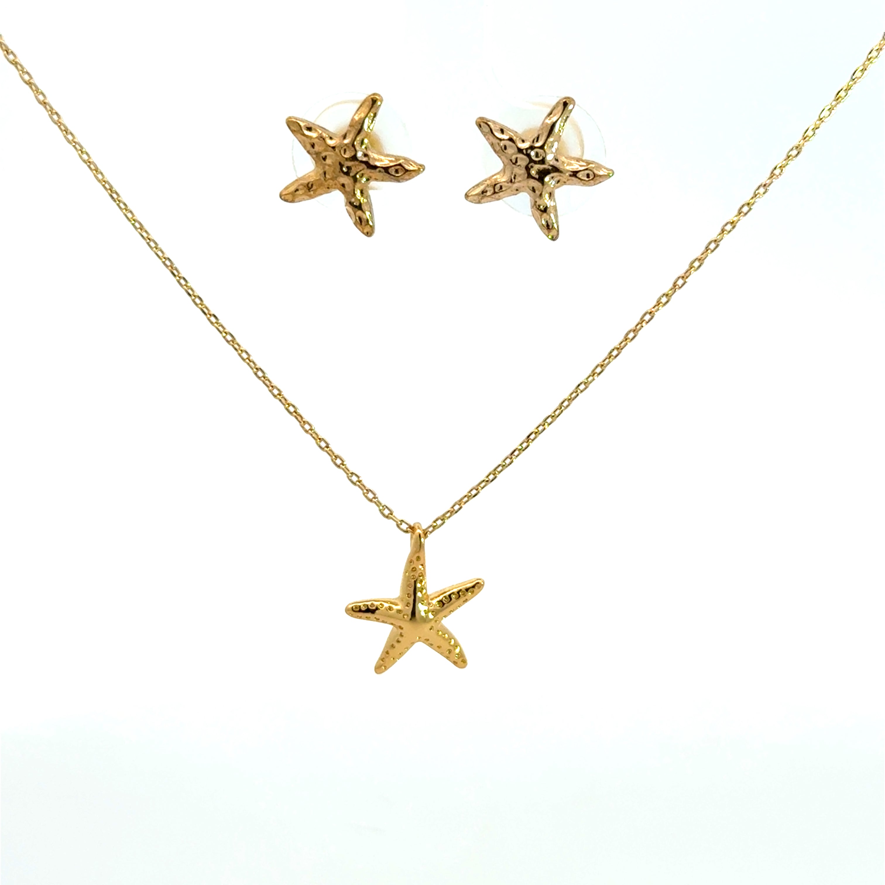 Yellow Gold Starfish Charm Necklace