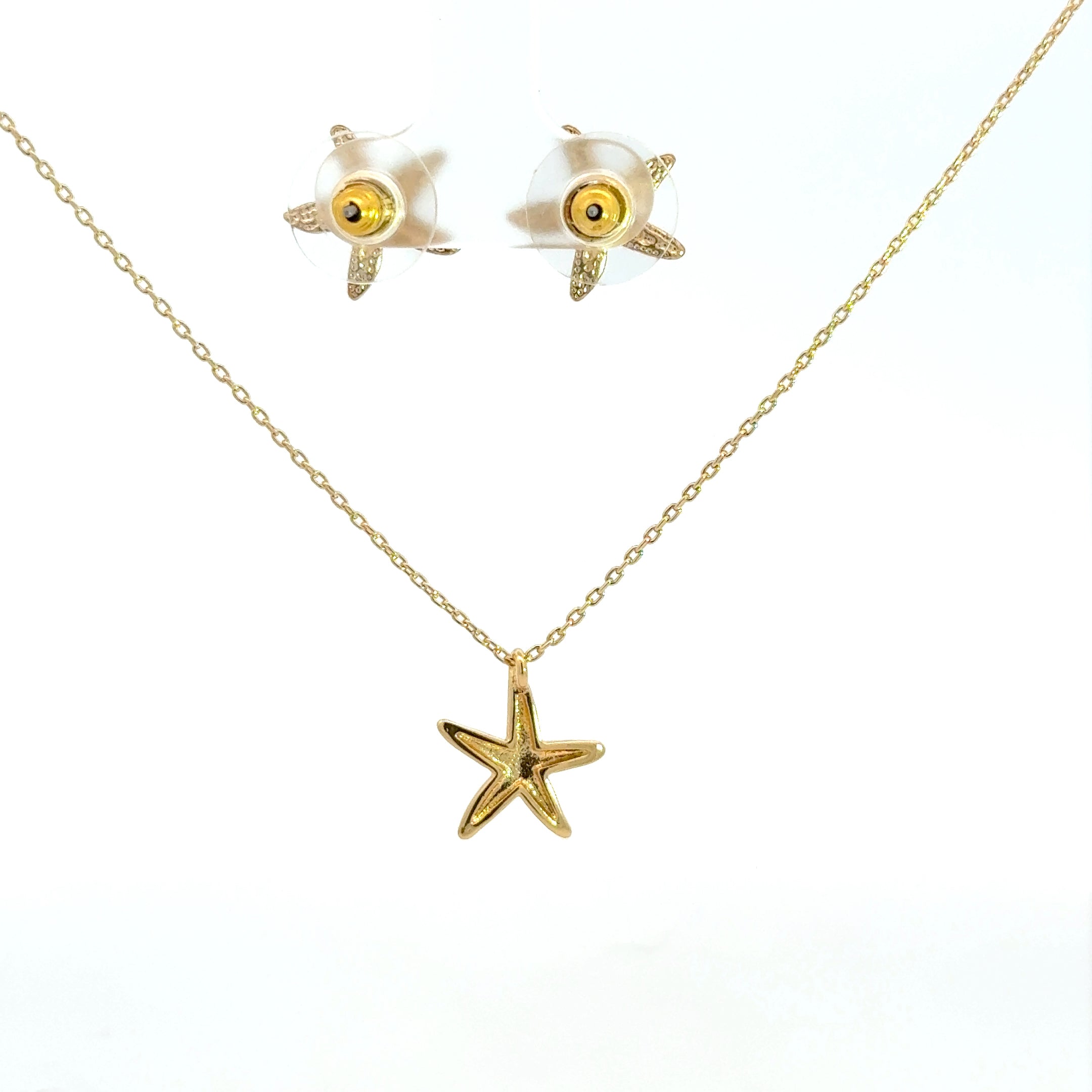 Yellow Gold Starfish Charm Necklace