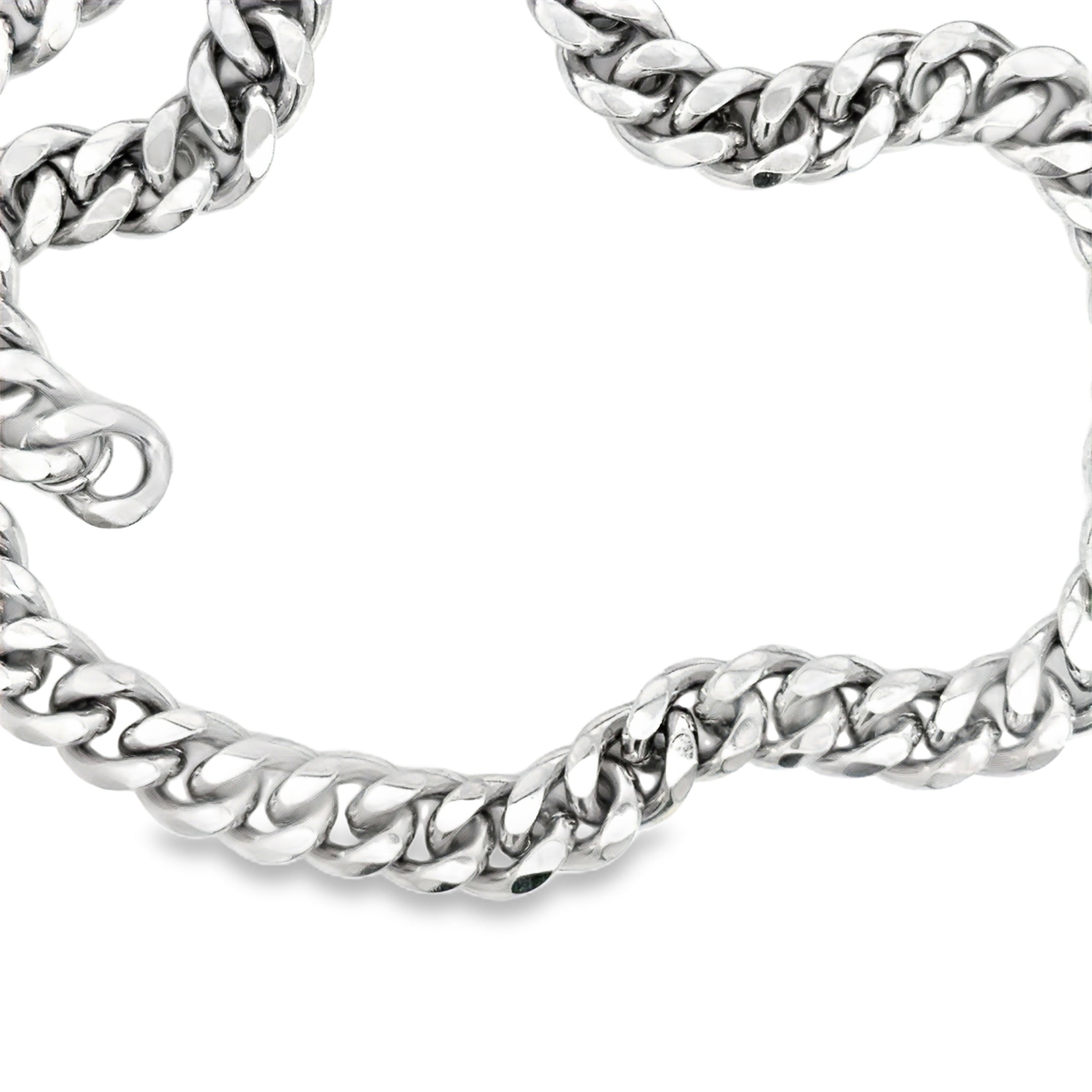 Elegant Silver Chain Necklace in White Gold Finish