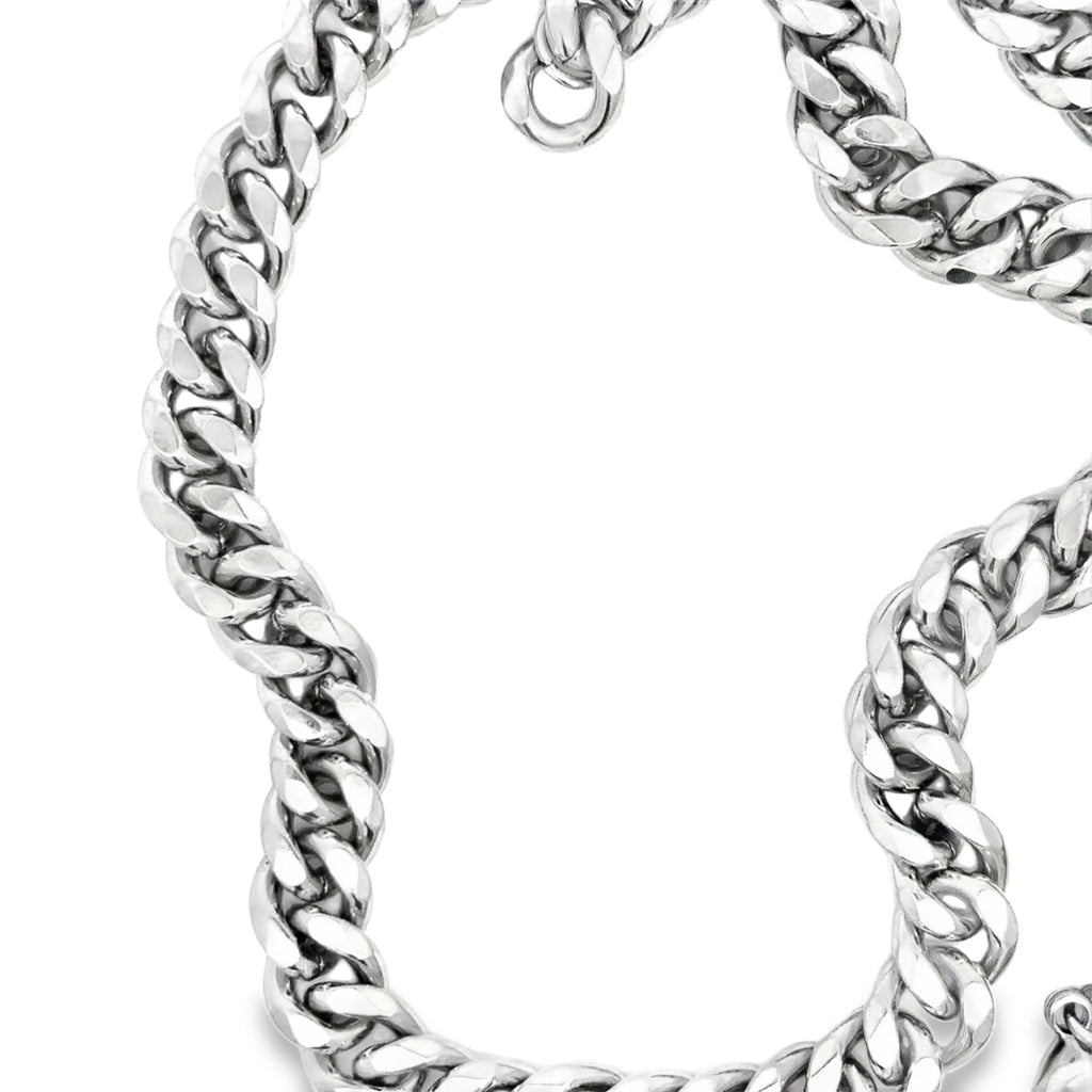 Elegant Silver Chain Necklace in White Gold Finish