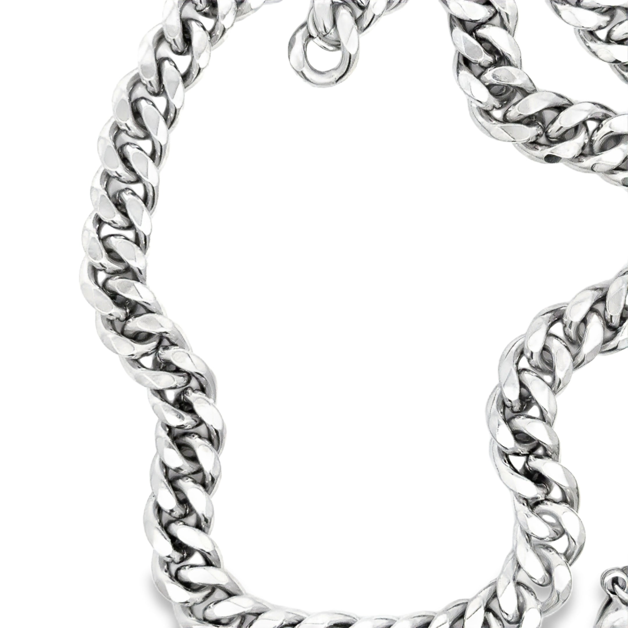 Elegant Silver Chain Necklace in White Gold Finish