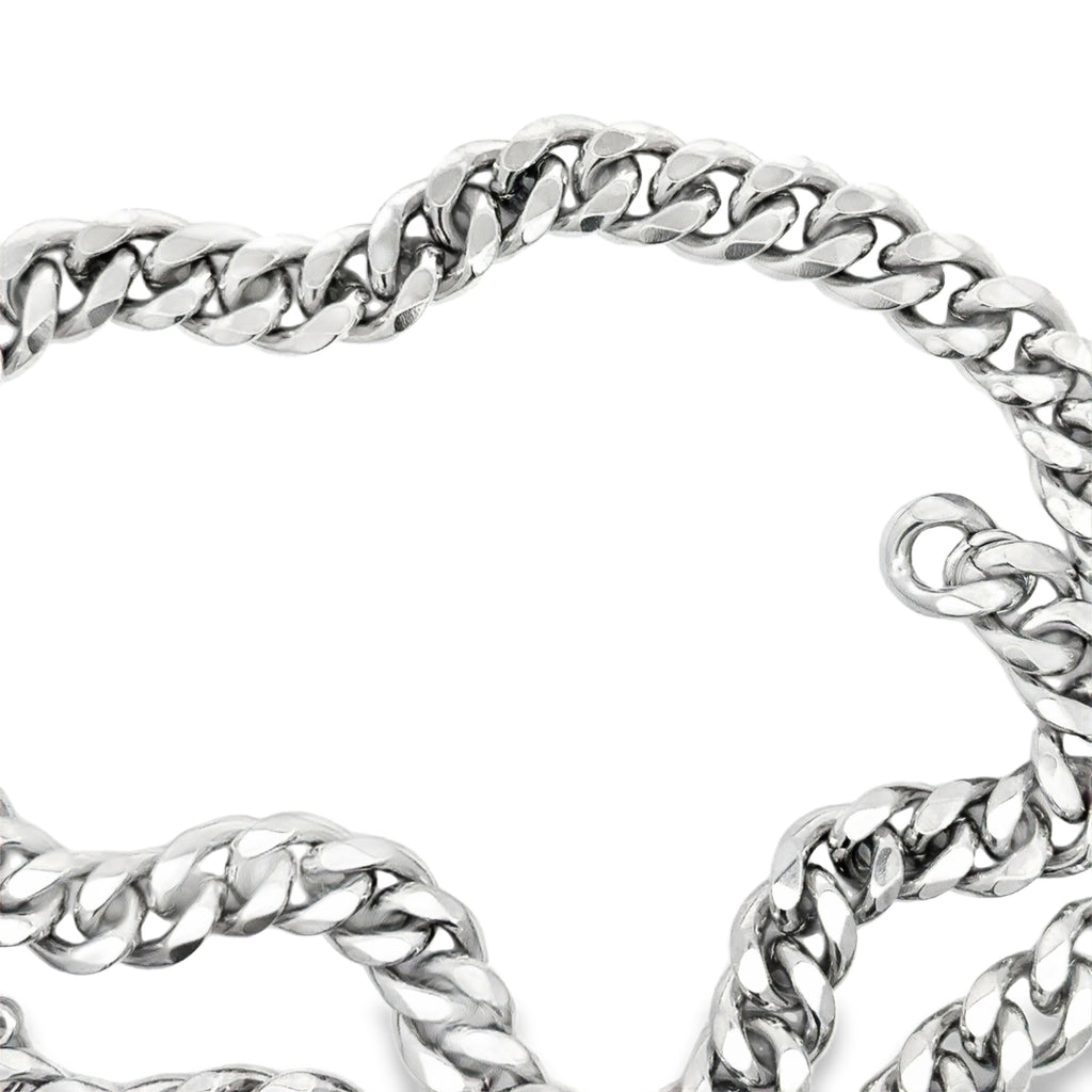 Elegant Silver Chain Necklace in White Gold Finish