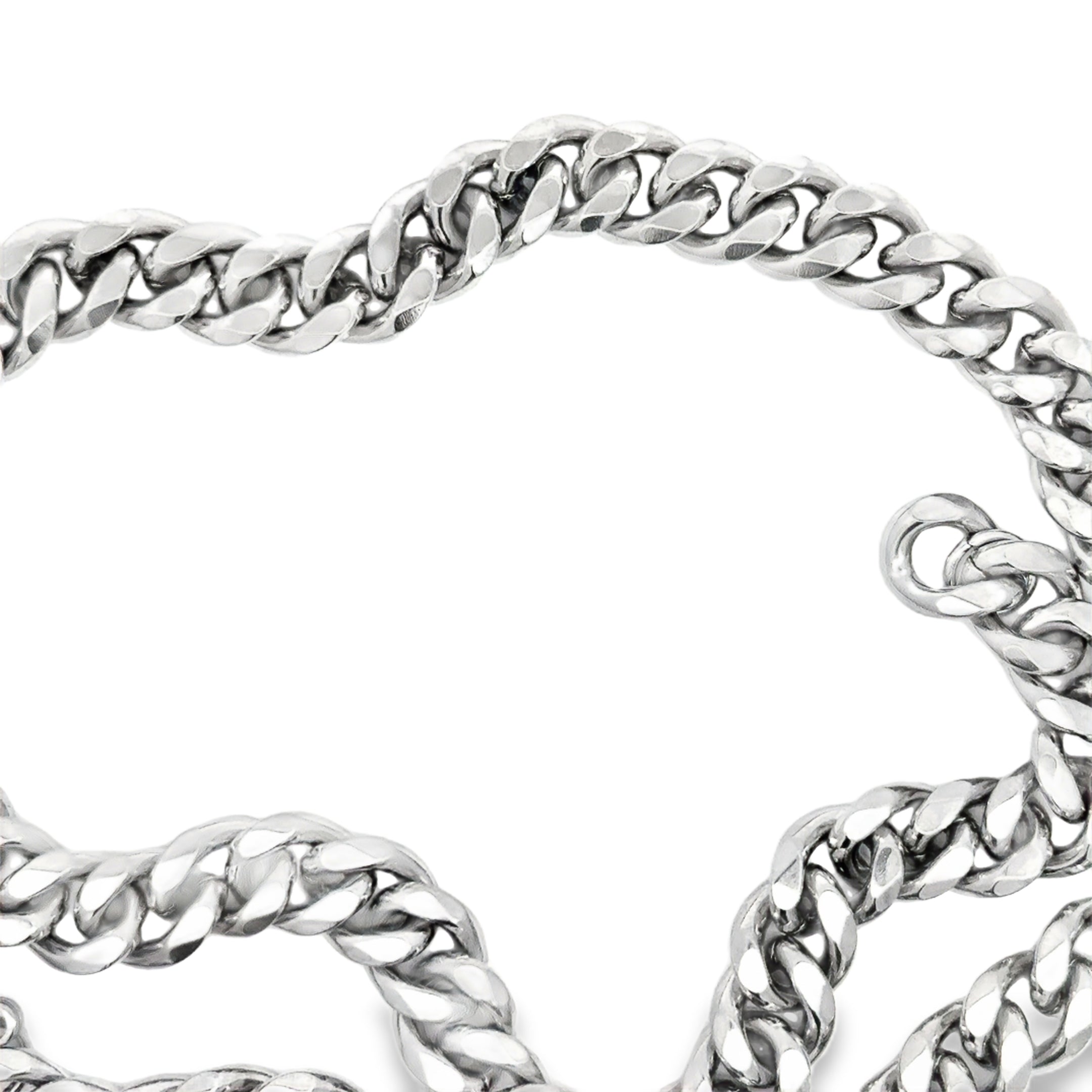 Elegant Silver Chain Necklace in White Gold Finish