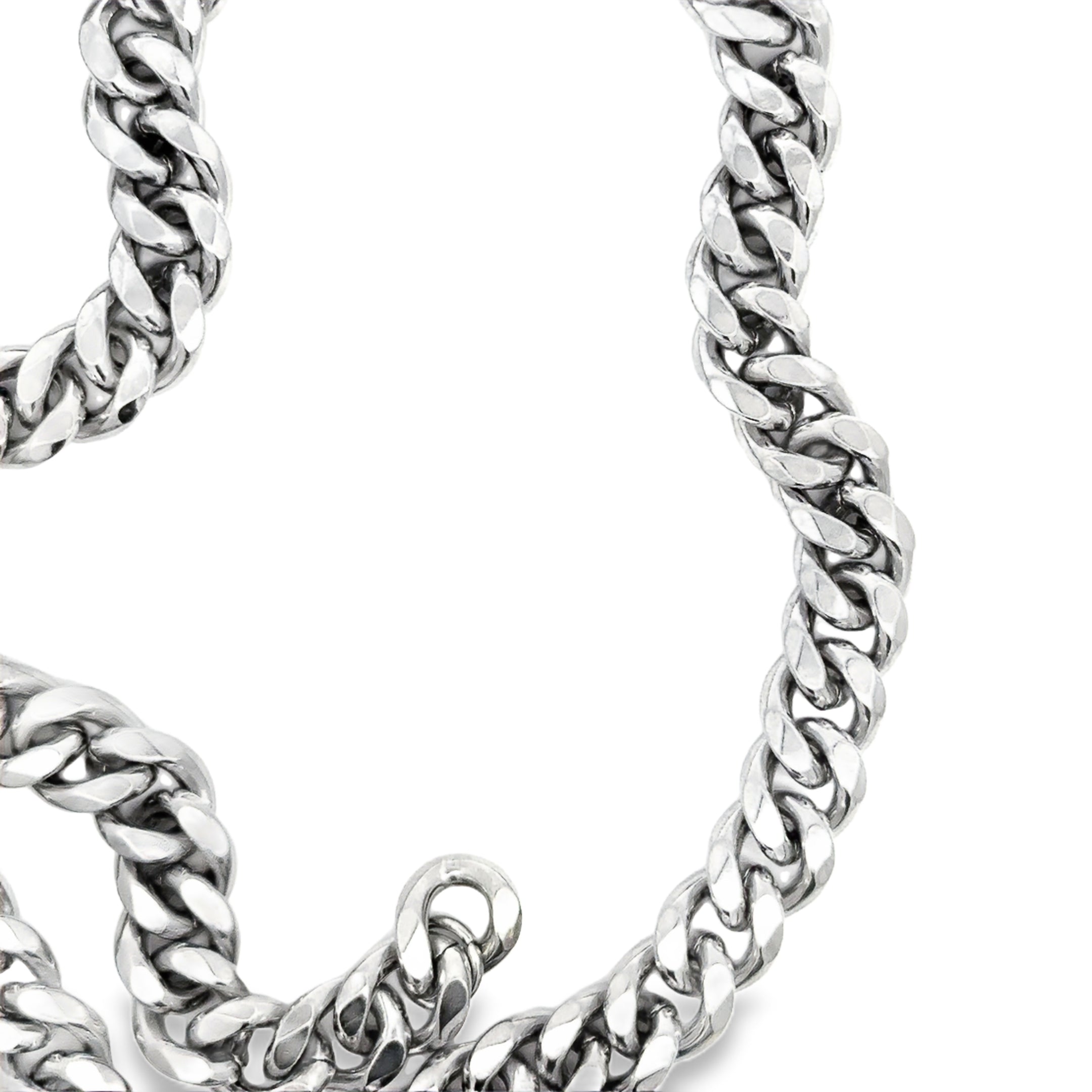 Elegant Silver Chain Necklace in White Gold Finish