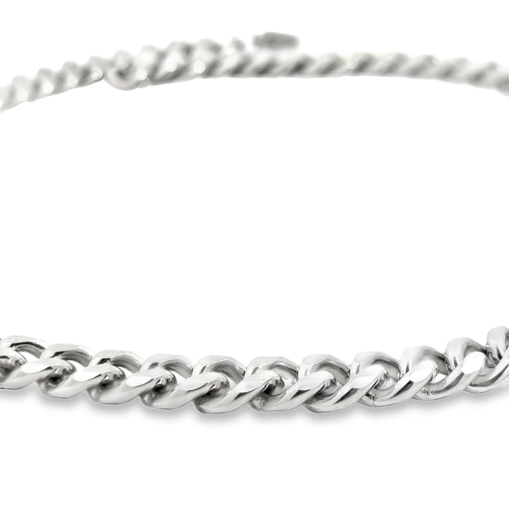 Elegant Silver Chain Necklace in White Gold Finish