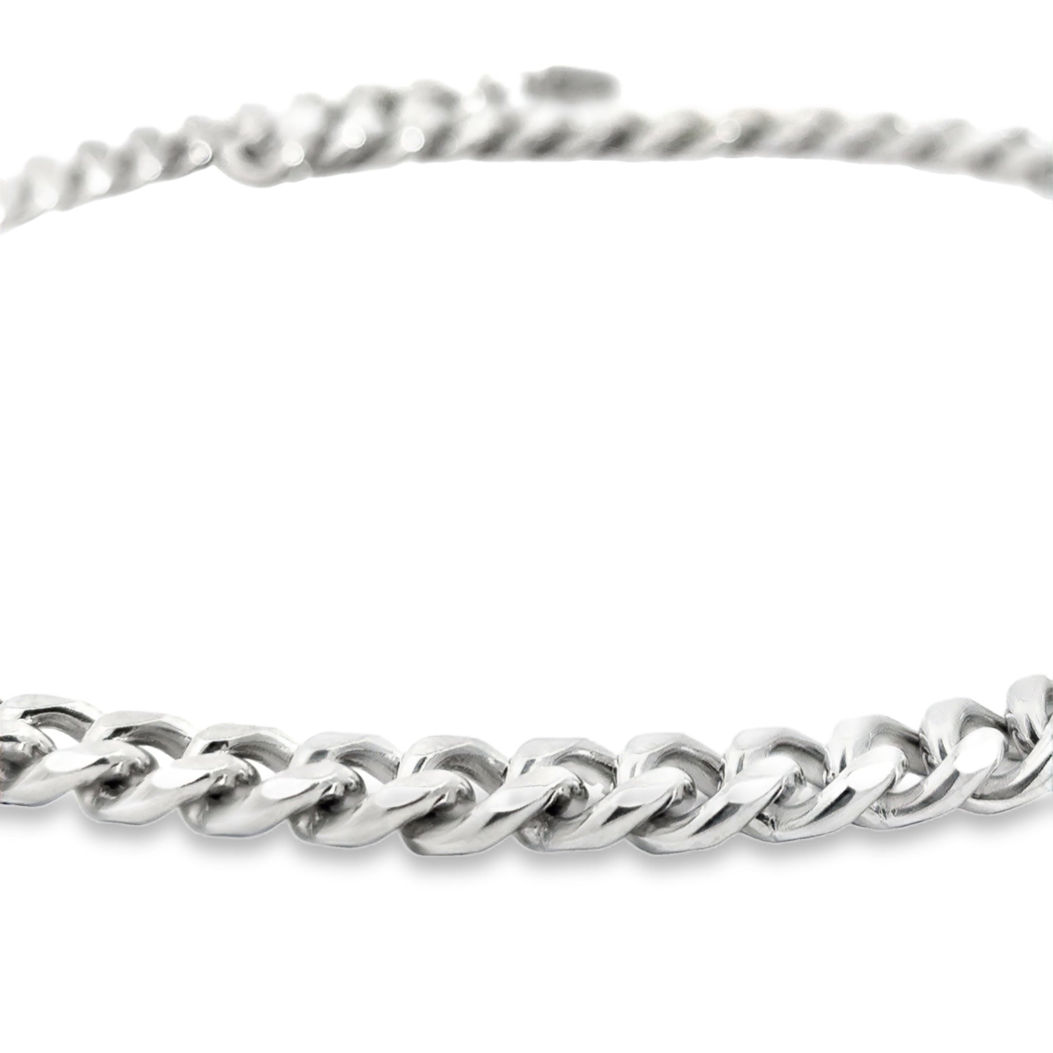 Elegant Silver Chain Necklace in White Gold Finish