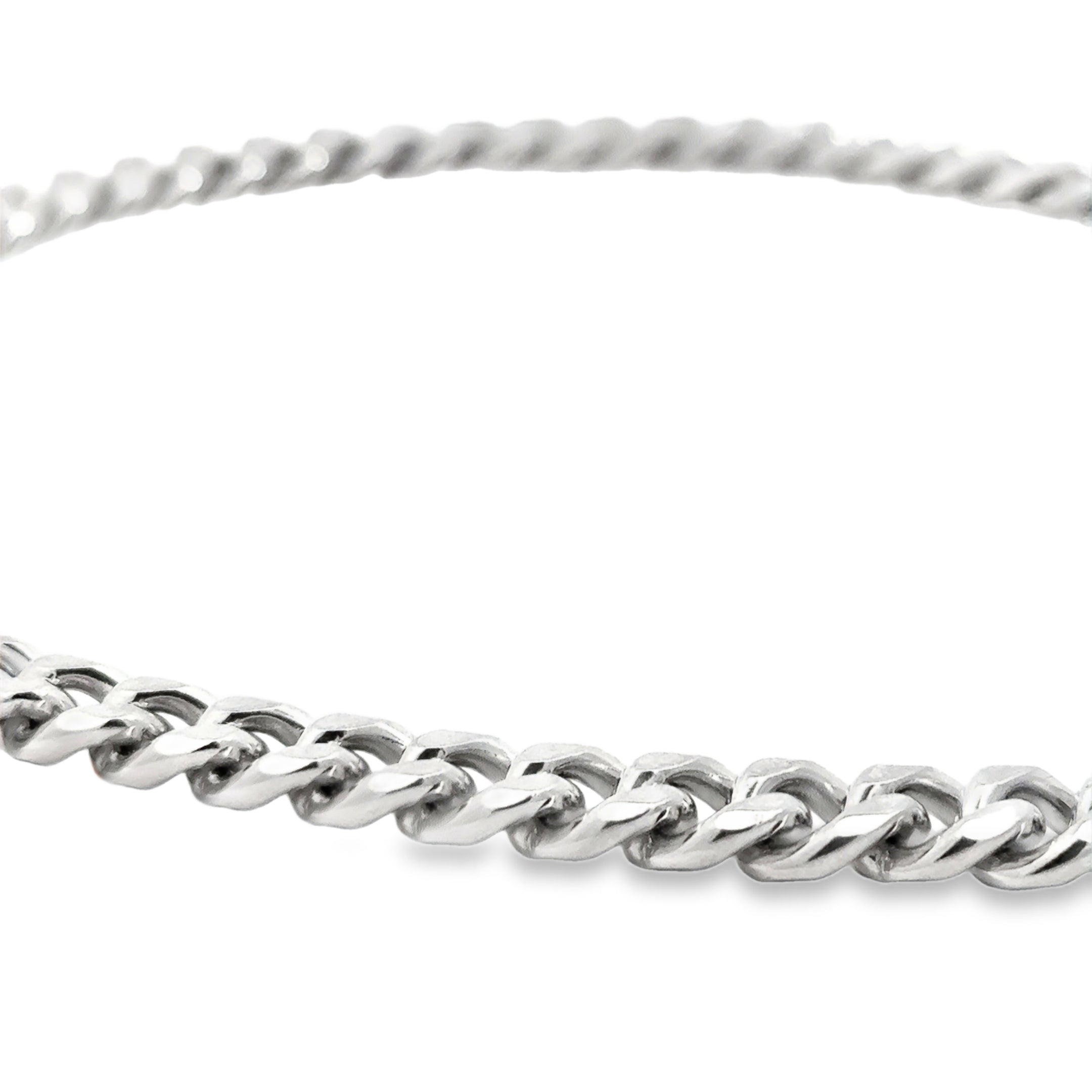 Elegant Silver Chain Necklace in White Gold Finish