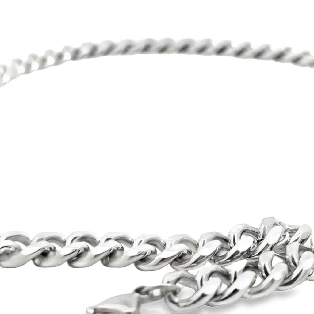Elegant Silver Chain Necklace in White Gold Finish