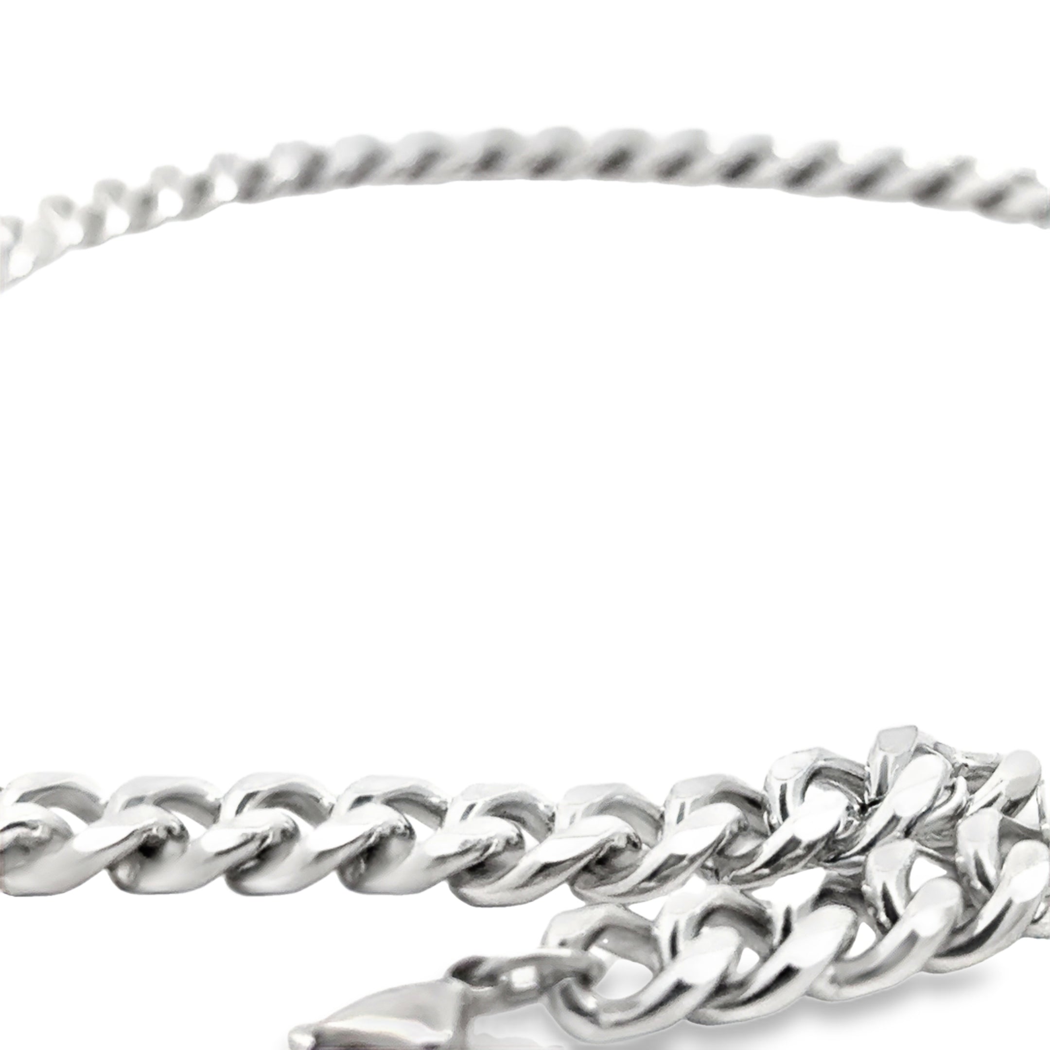 Elegant Silver Chain Necklace in White Gold Finish