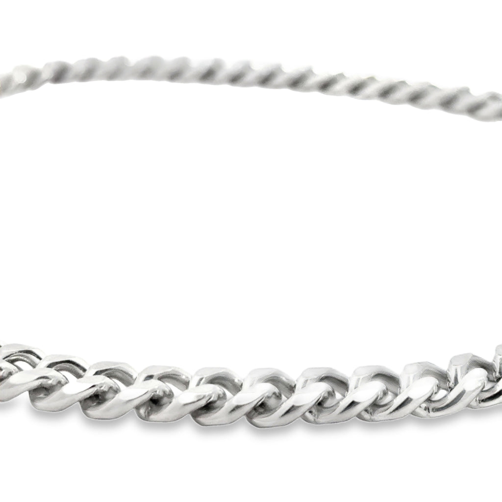 Elegant Silver Chain Necklace in White Gold Finish