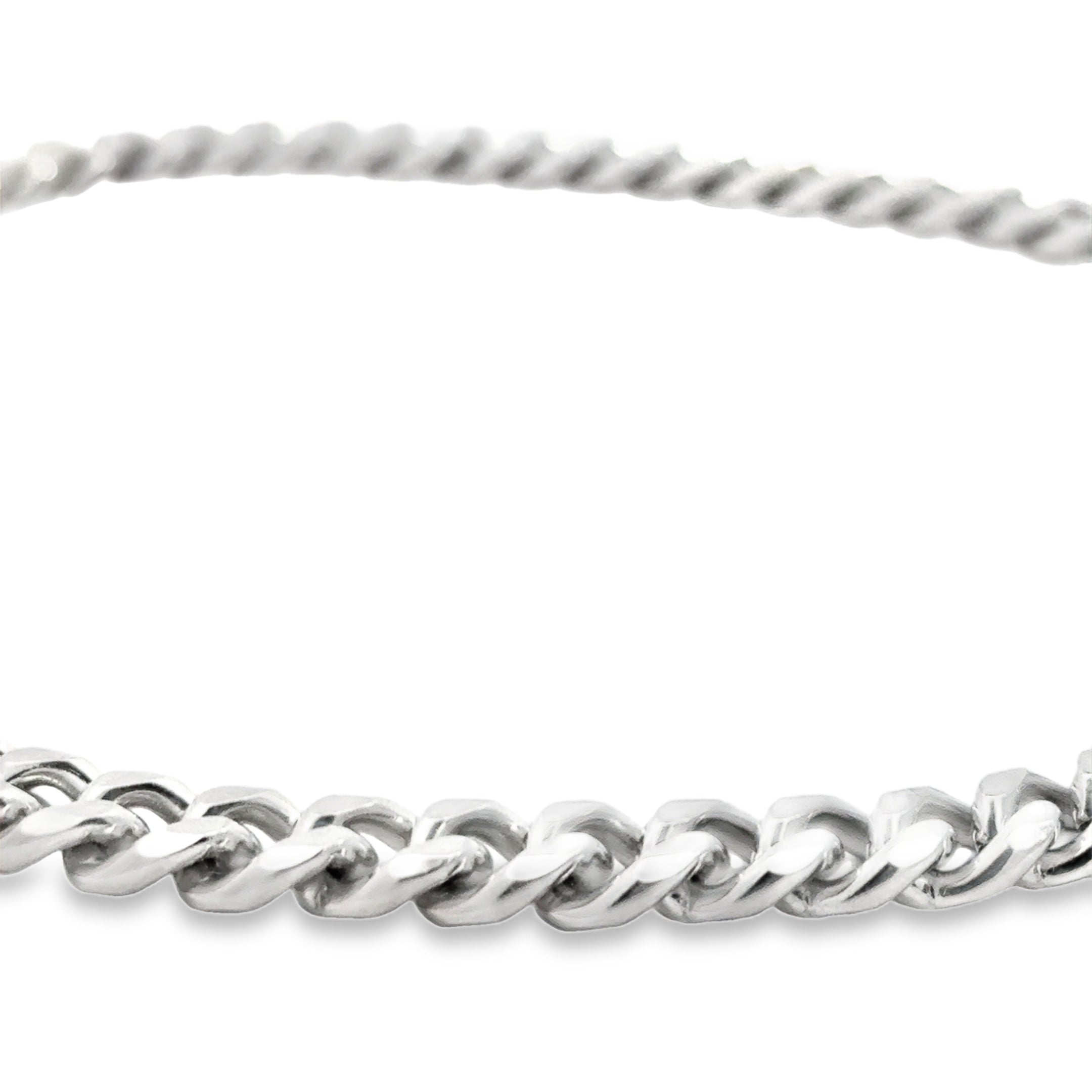 Elegant Silver Chain Necklace in White Gold Finish