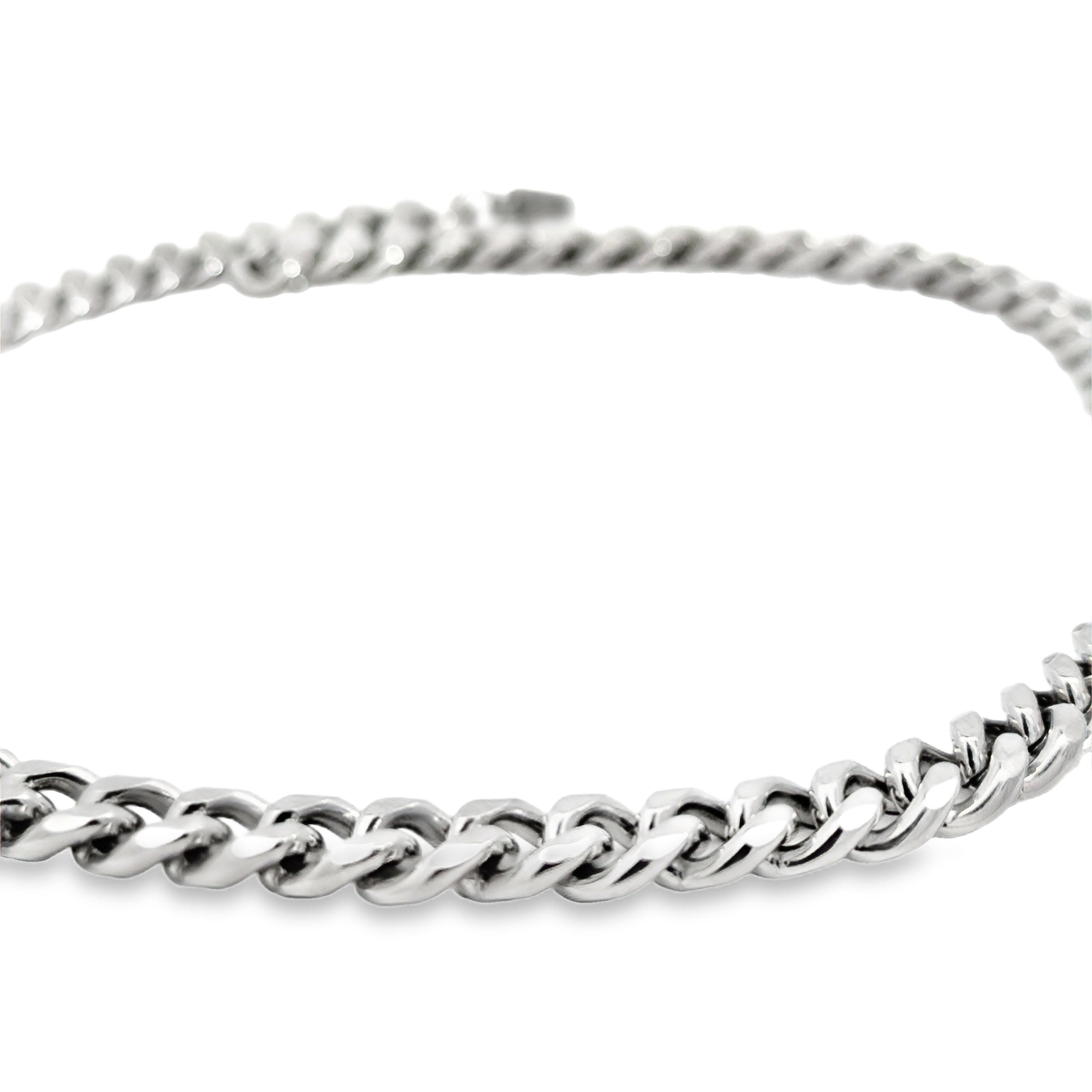 Elegant Silver Chain Necklace in White Gold Finish