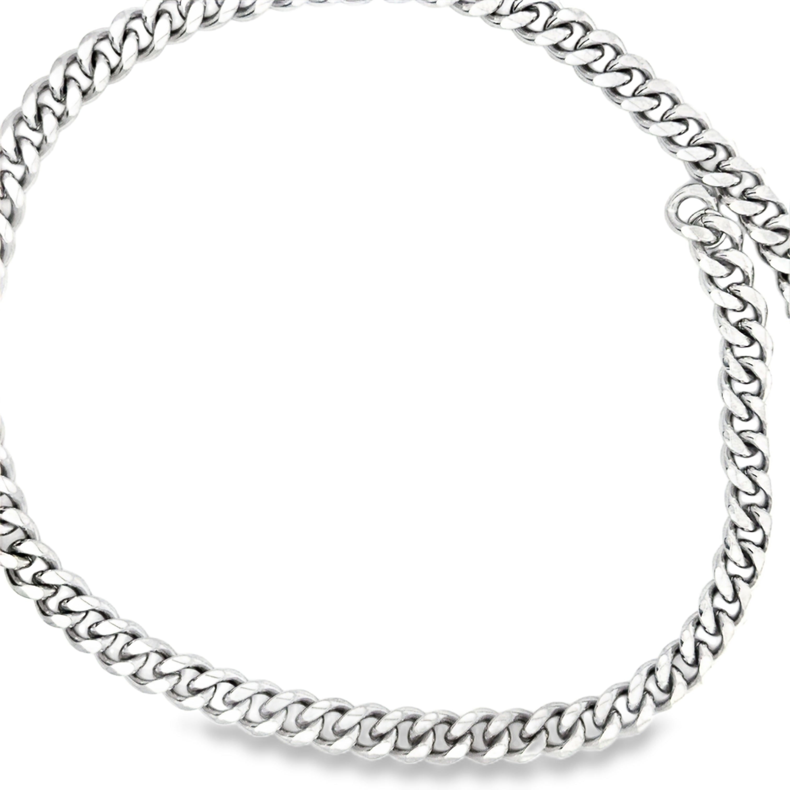 Elegant Silver Chain Necklace in White Gold Finish