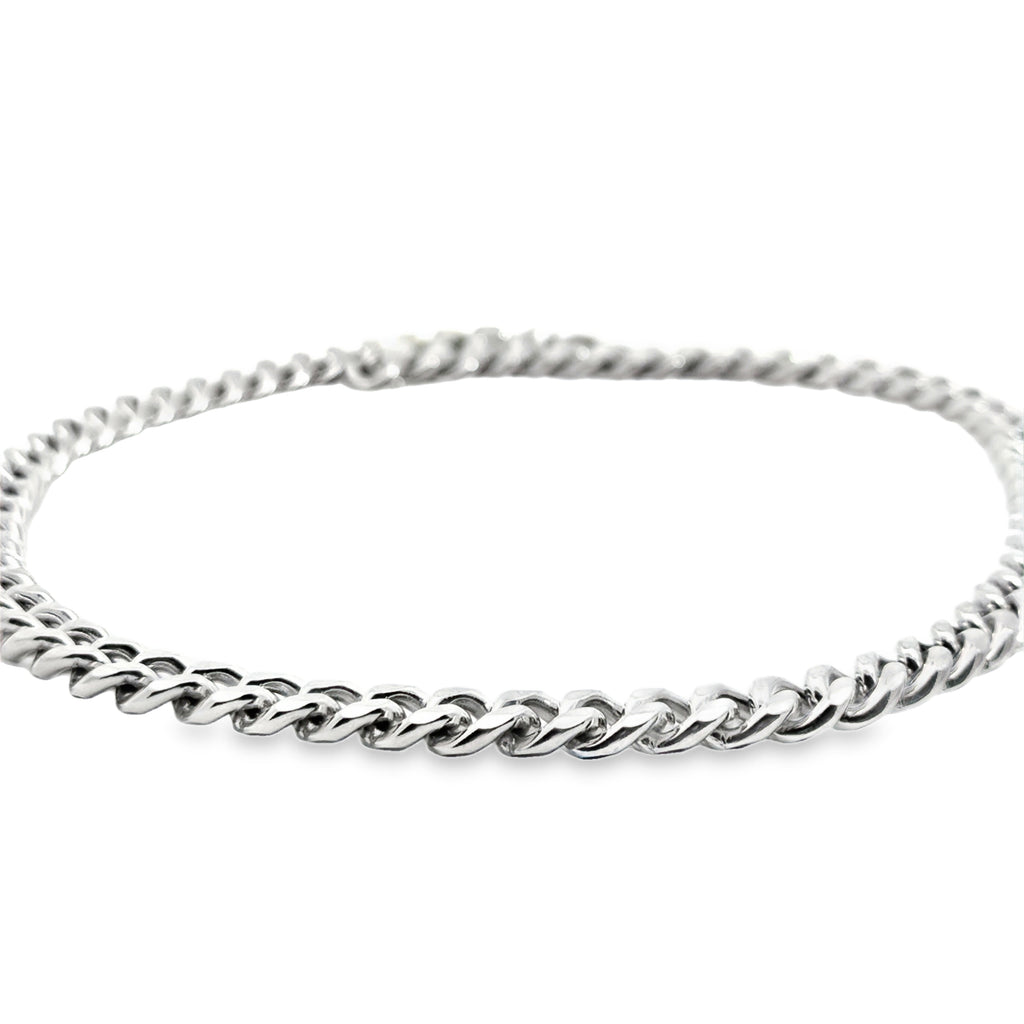 Elegant Silver Chain Necklace in White Gold Finish