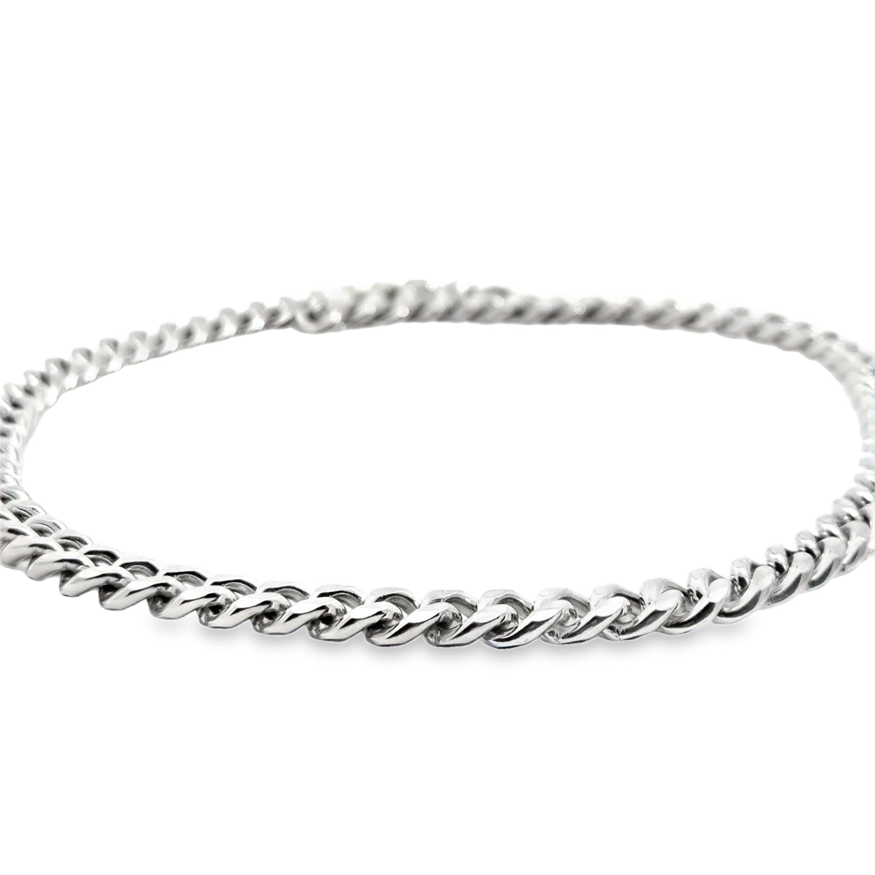 Elegant Silver Chain Necklace in White Gold Finish