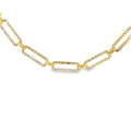 Yellow Gold Chain Necklace with Round Cut Diamonds