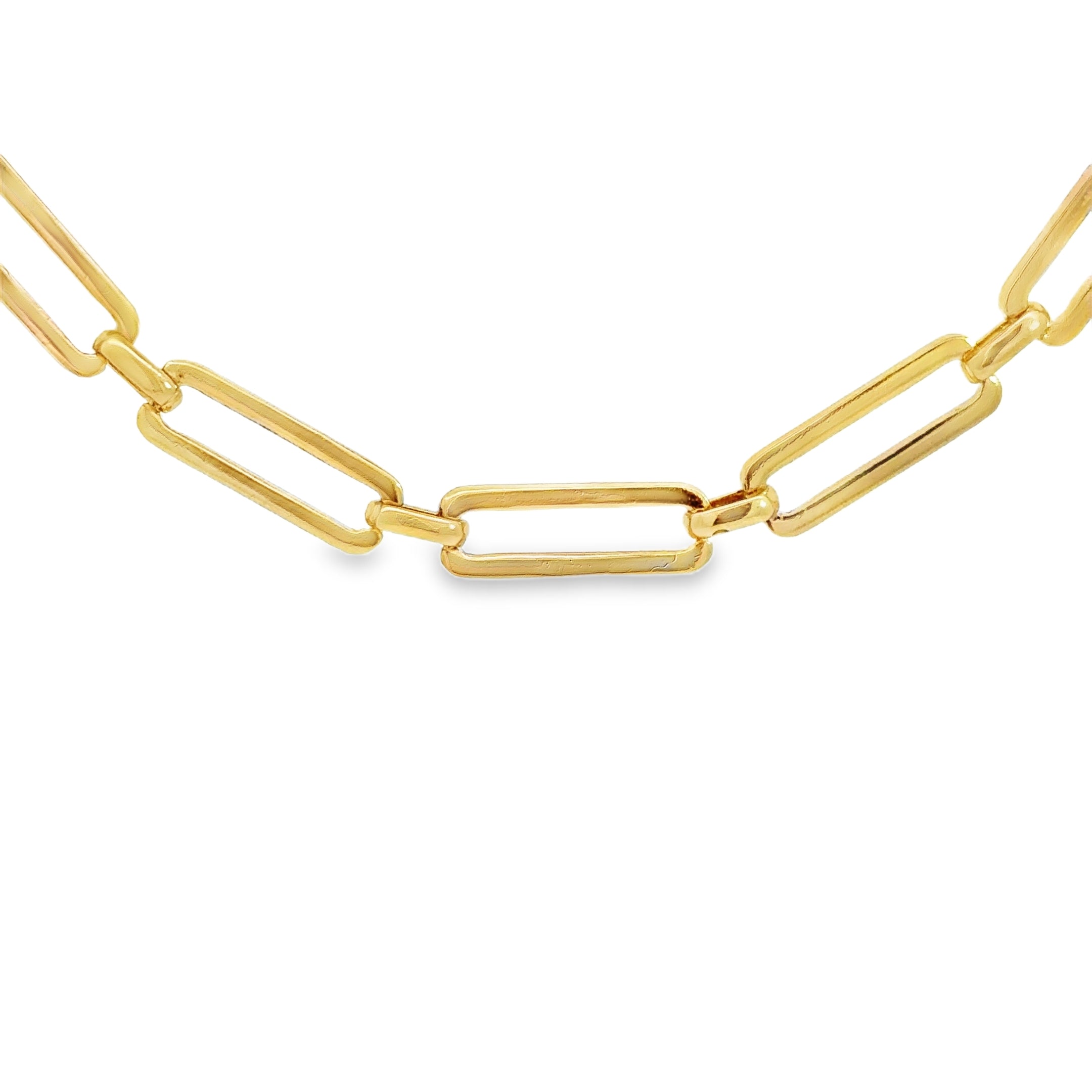 Yellow Gold Chain Necklace with Round Cut Diamonds