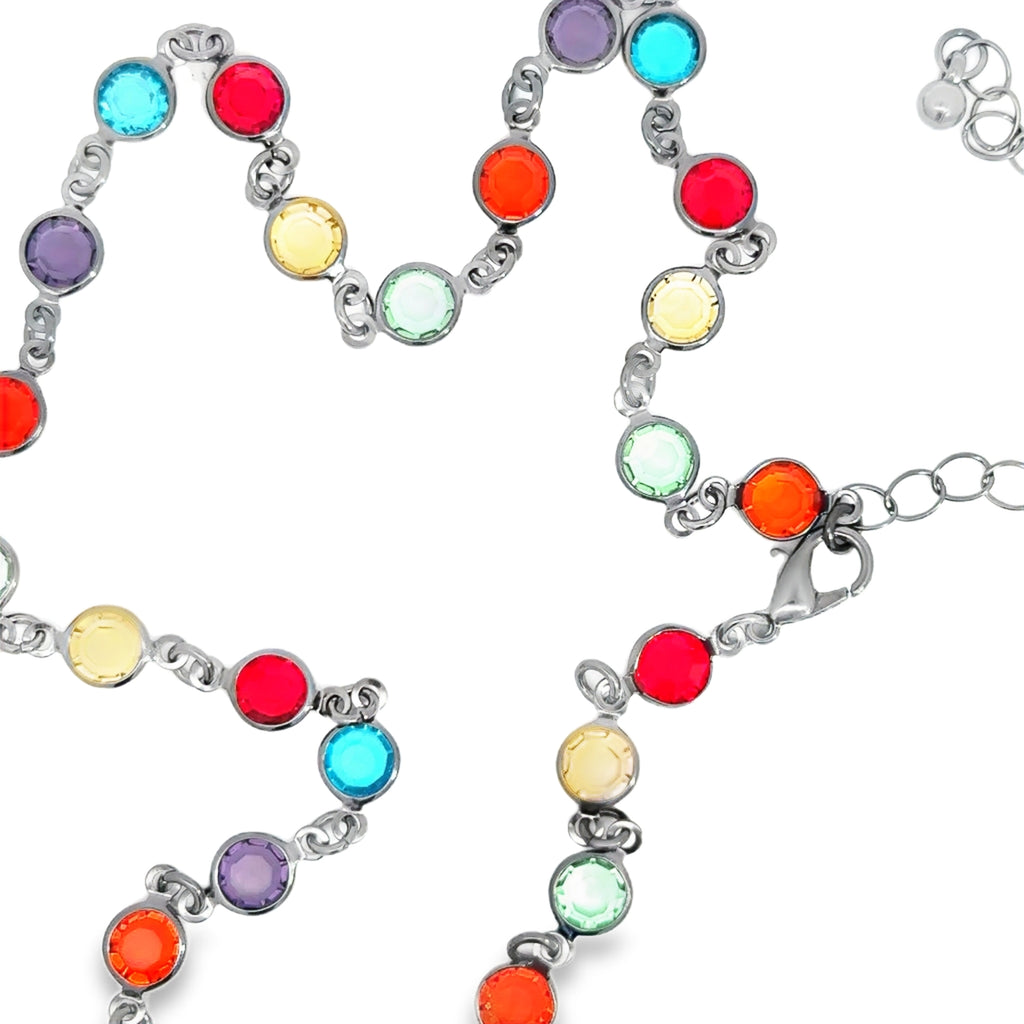 Chic Crystal Chain Necklace with Round Cabochon Cut