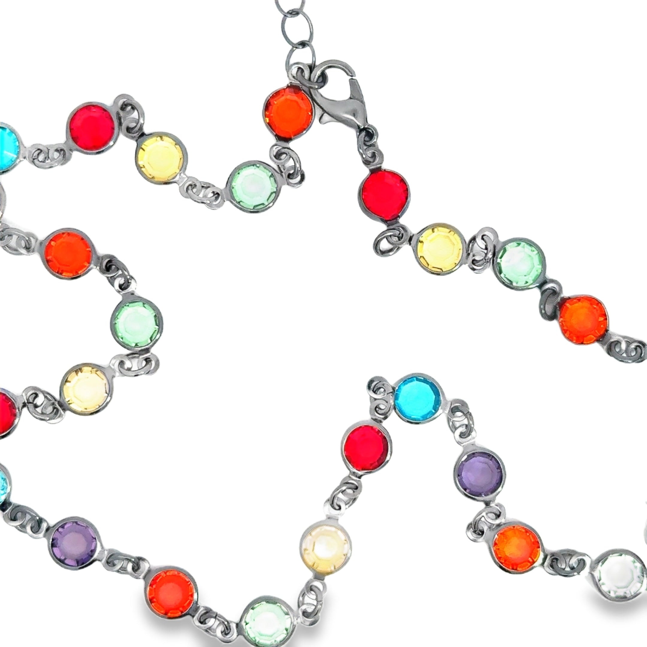 Chic Crystal Chain Necklace with Round Cabochon Cut