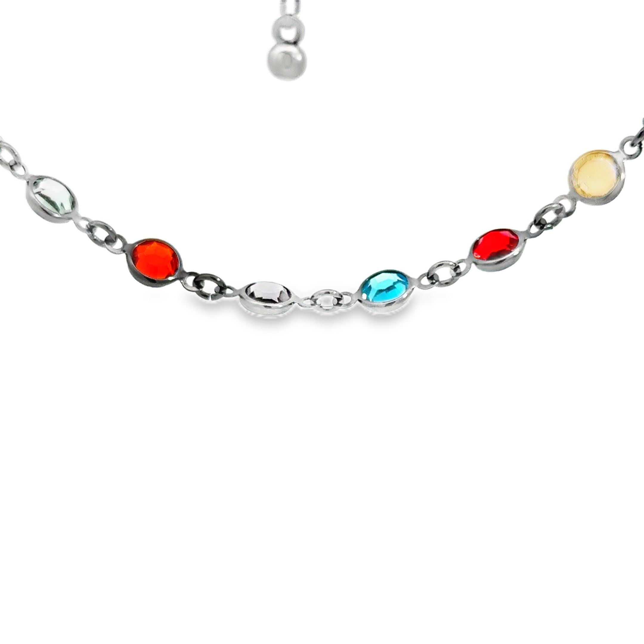 Chic Crystal Chain Necklace with Round Cabochon Cut