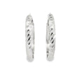 Textured Silver Hoop Earrings in White Gold Finish