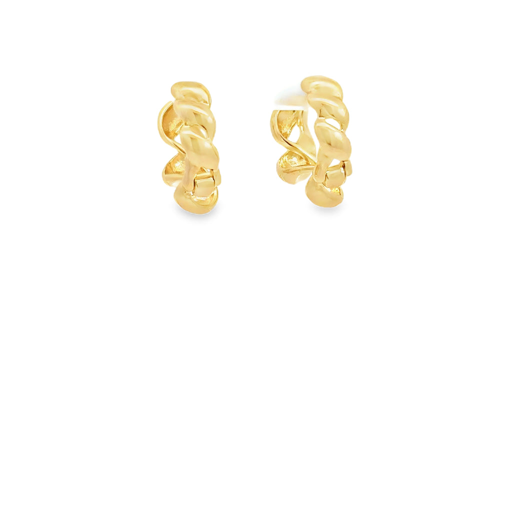 Yellow Gold Twisted Hoop Earrings
