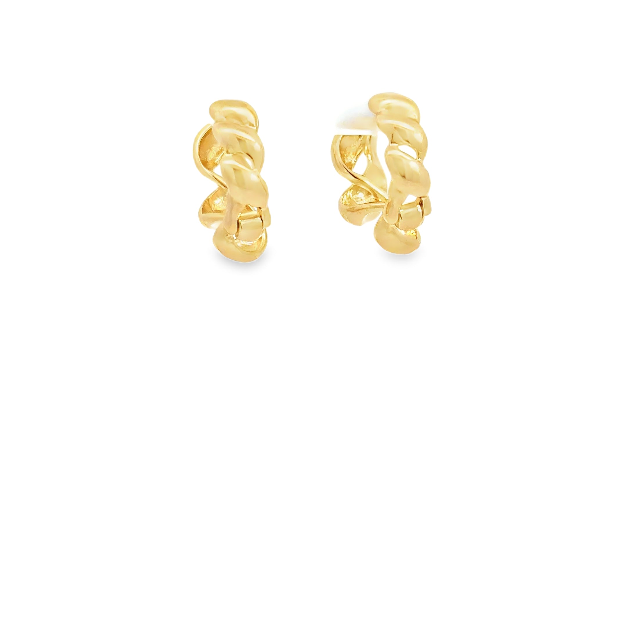 Yellow Gold Twisted Hoop Earrings