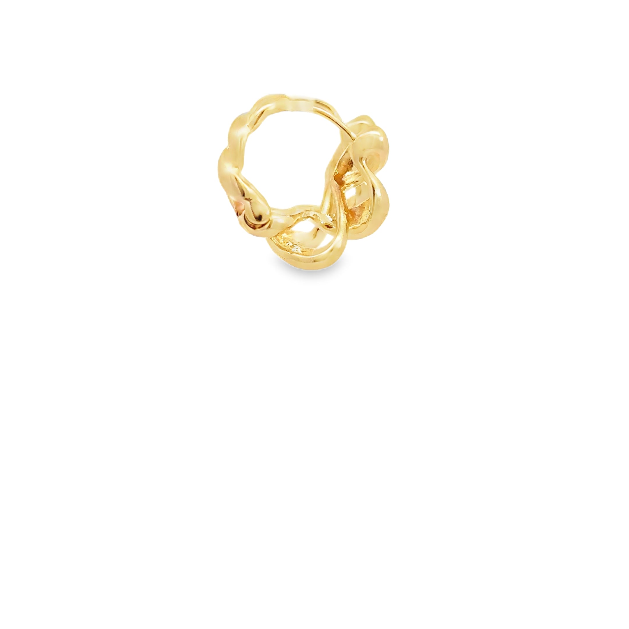 Yellow Gold Twisted Hoop Earrings