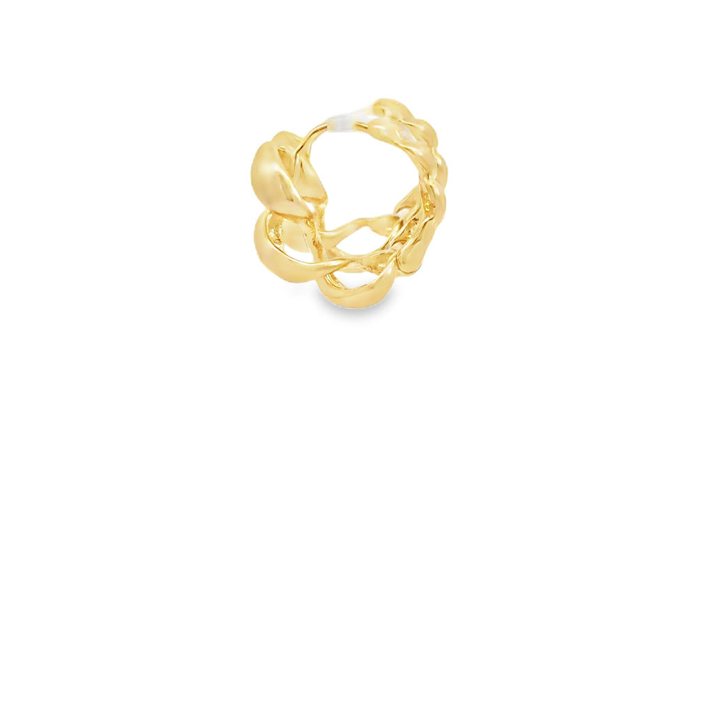 Yellow Gold Twisted Hoop Earrings