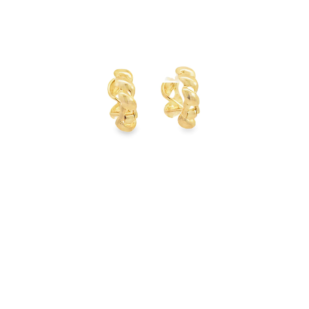 Yellow Gold Twisted Hoop Earrings