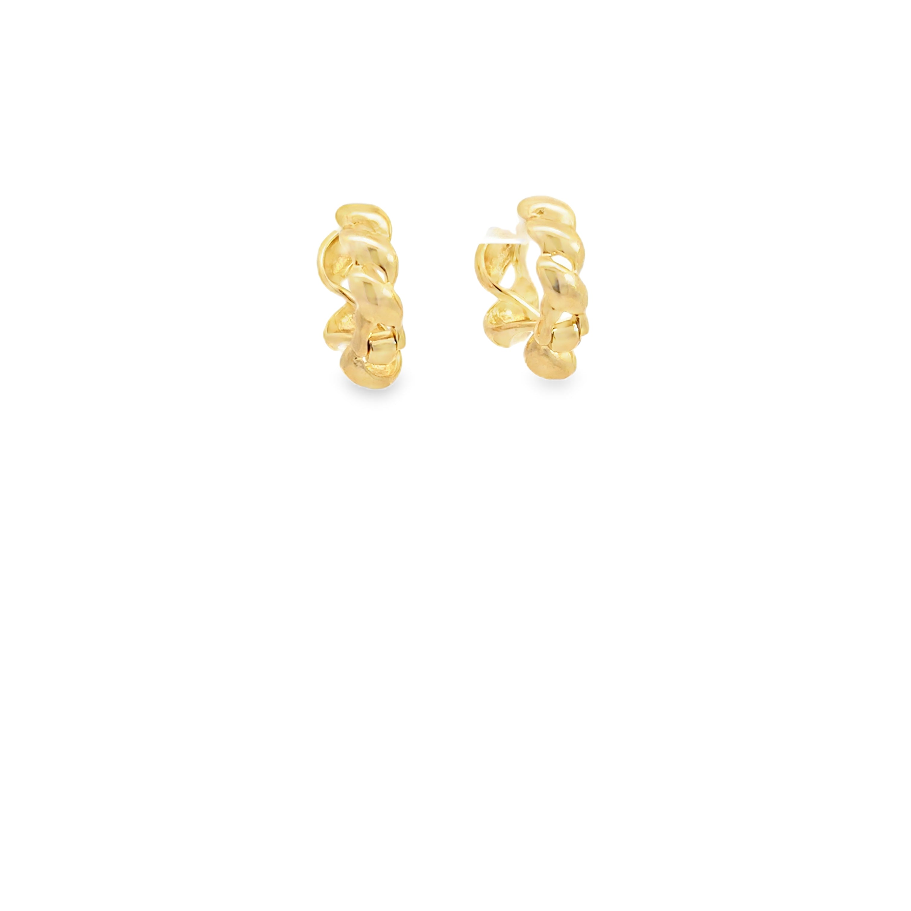 Yellow Gold Twisted Hoop Earrings
