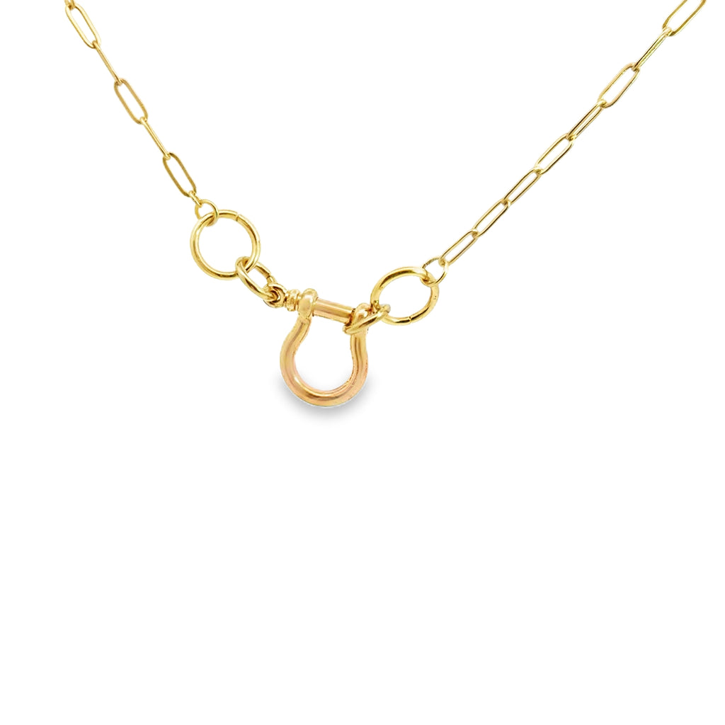 Elegant Yellow Gold Chain Horse bit Necklace
