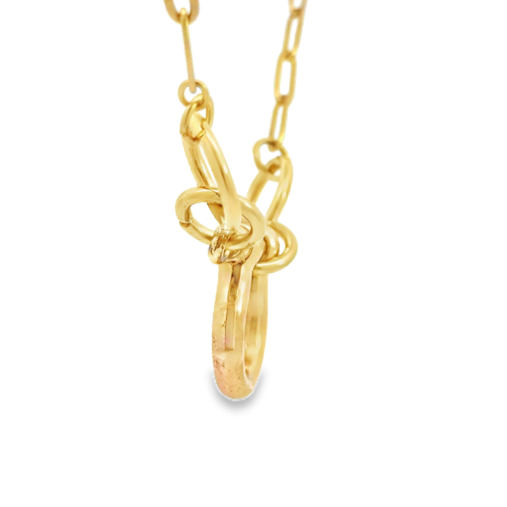 Elegant Yellow Gold Chain Horse bit Necklace