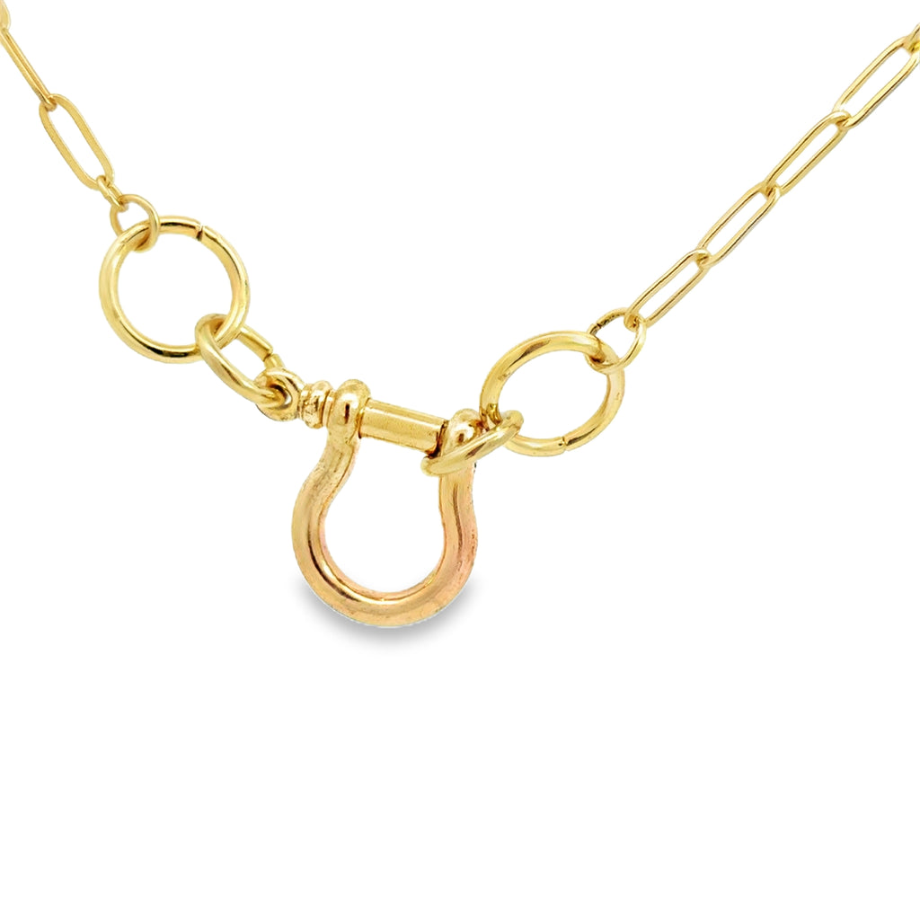Elegant Yellow Gold Chain Horse bit Necklace