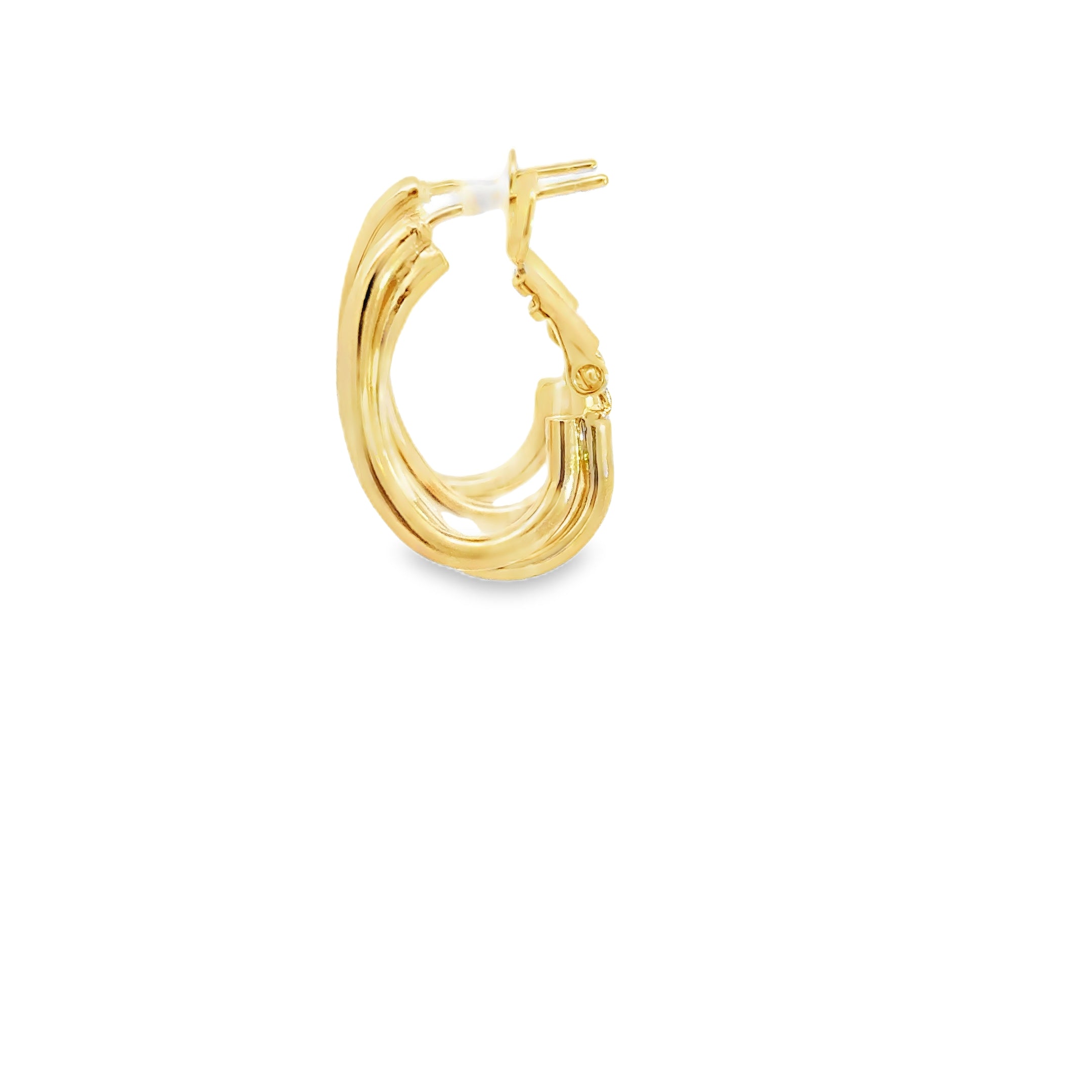 Elegant Yellow Gold Double Hoop Earrings