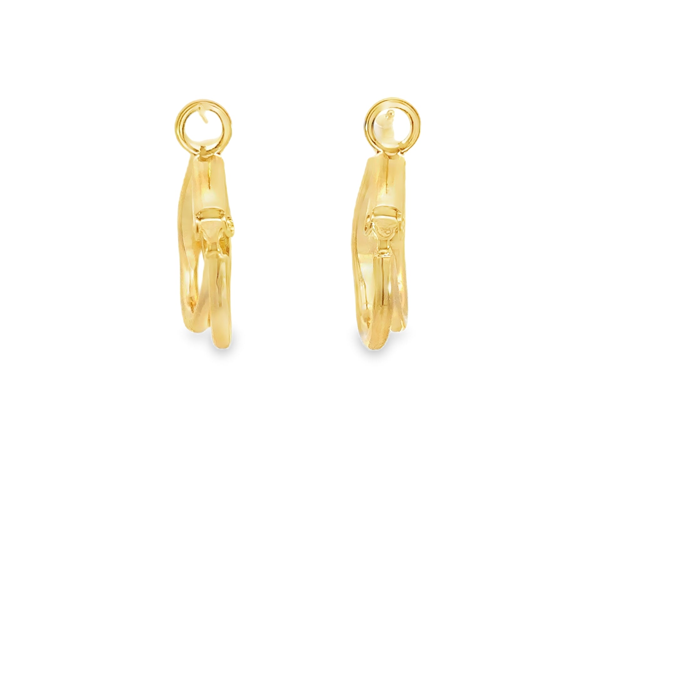 Elegant Yellow Gold Double Hoop Earrings