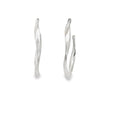 Elegant White Gold Twisted Hoop Earrings in Sterling Silver