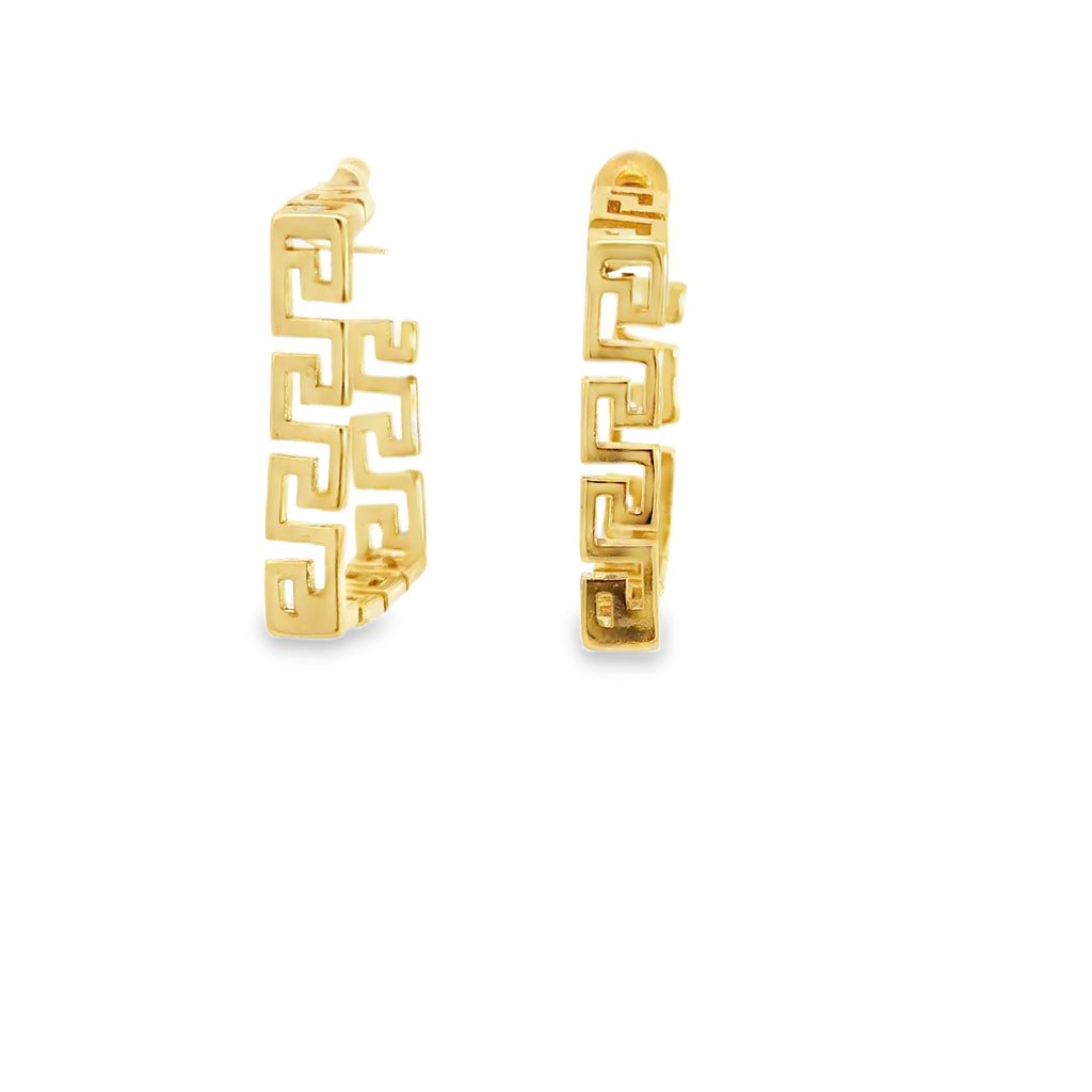 Geometric Yellow Gold Hoop Earrings