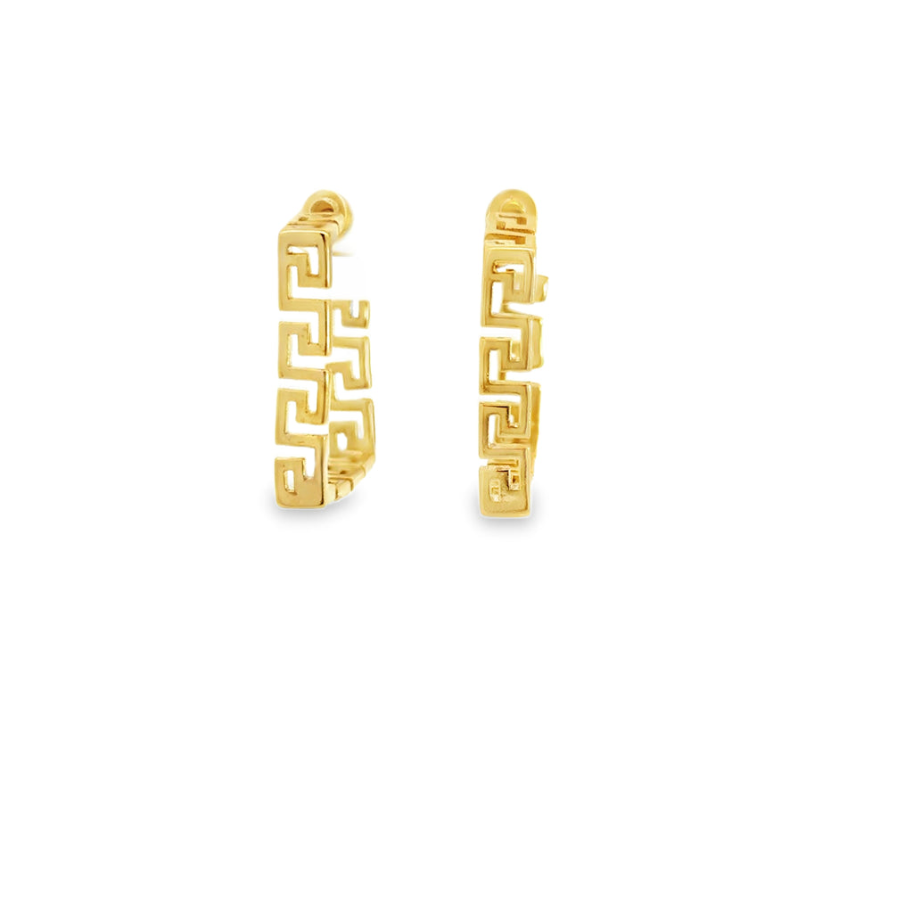 Geometric Yellow Gold Hoop Earrings