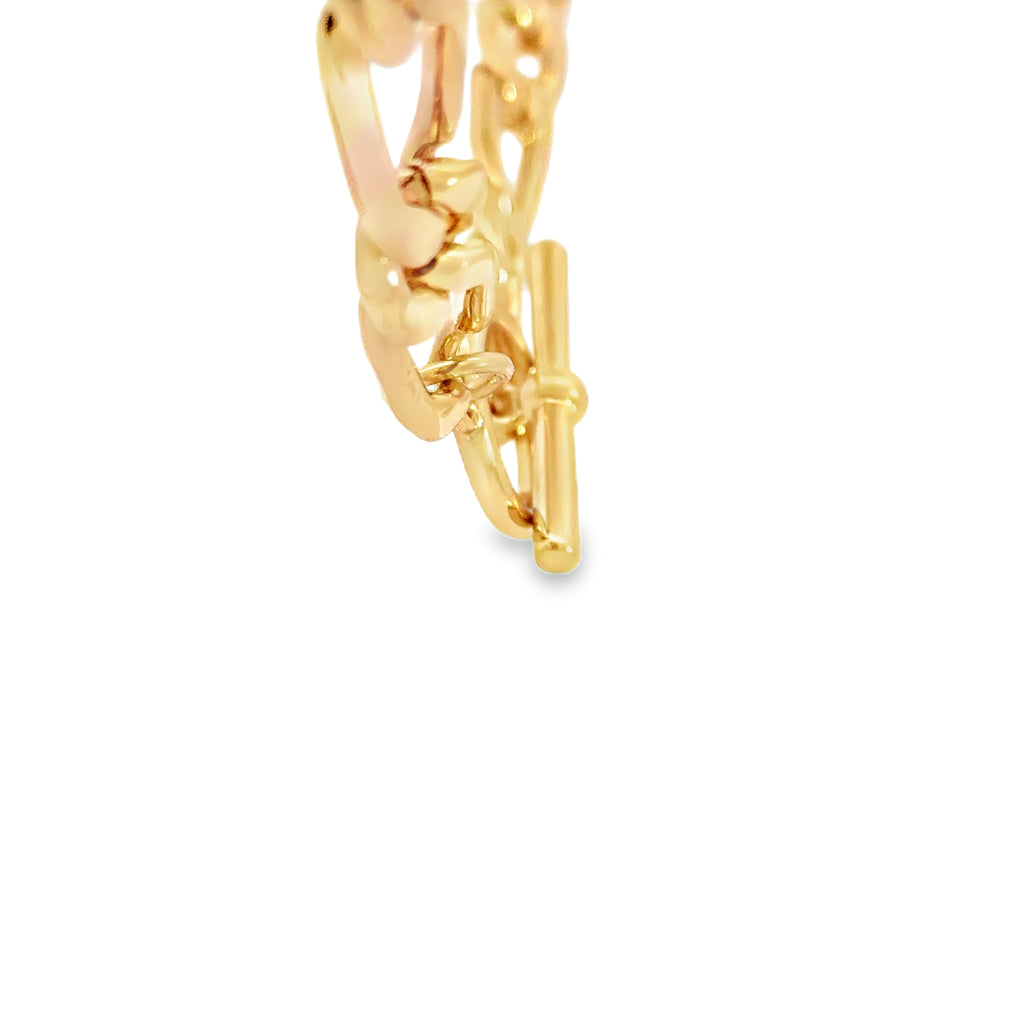 Statement Yellow Gold Chain Necklace with T-Bar Clasp