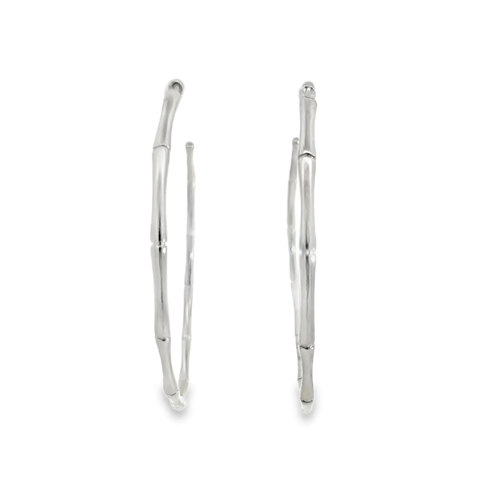 Sterling Silver Bamboo Hoop Earrings