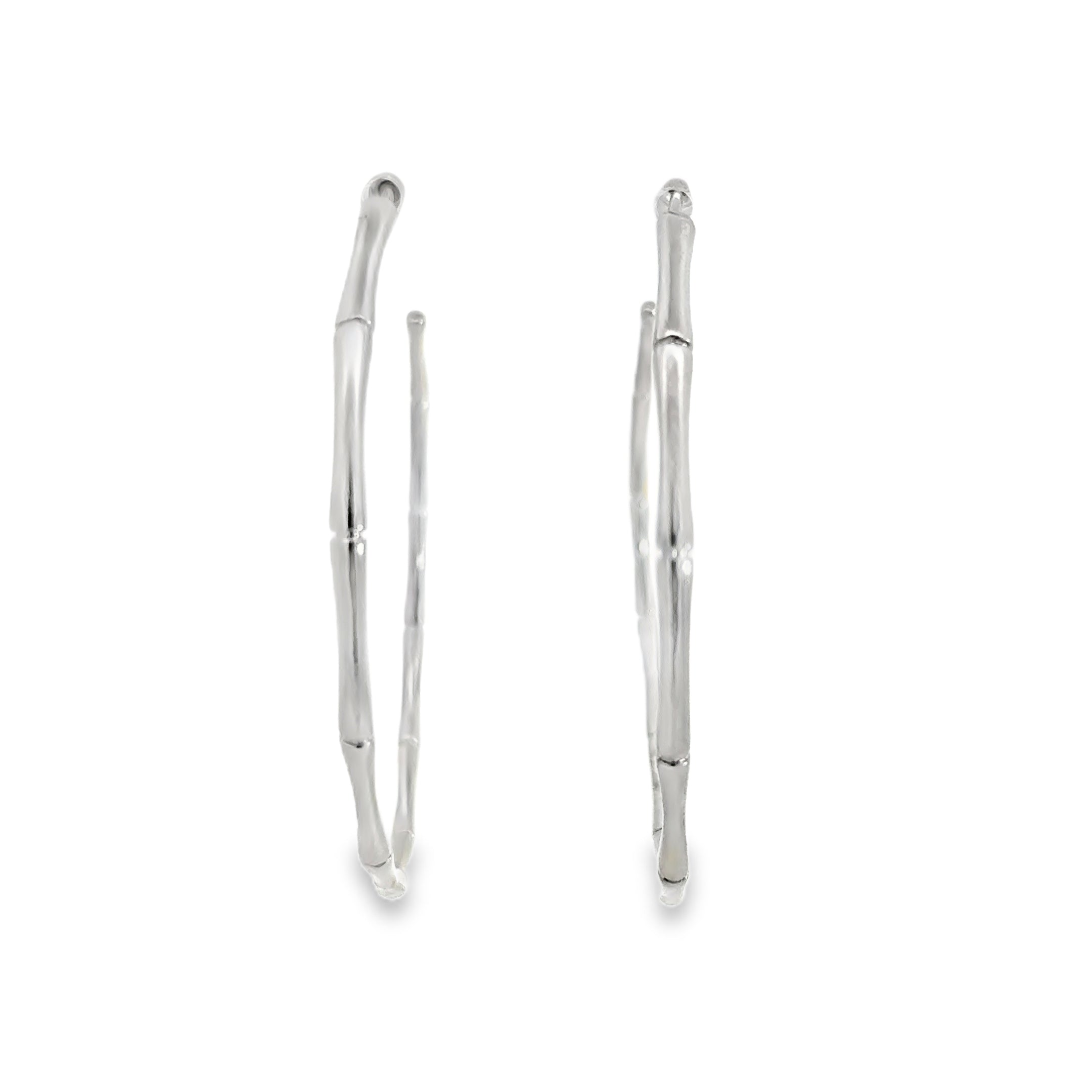 Sterling Silver Bamboo Hoop Earrings