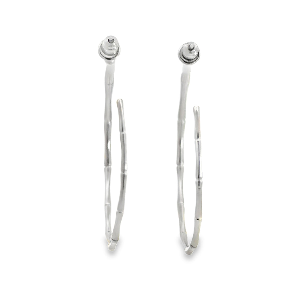 Sterling Silver Bamboo Hoop Earrings