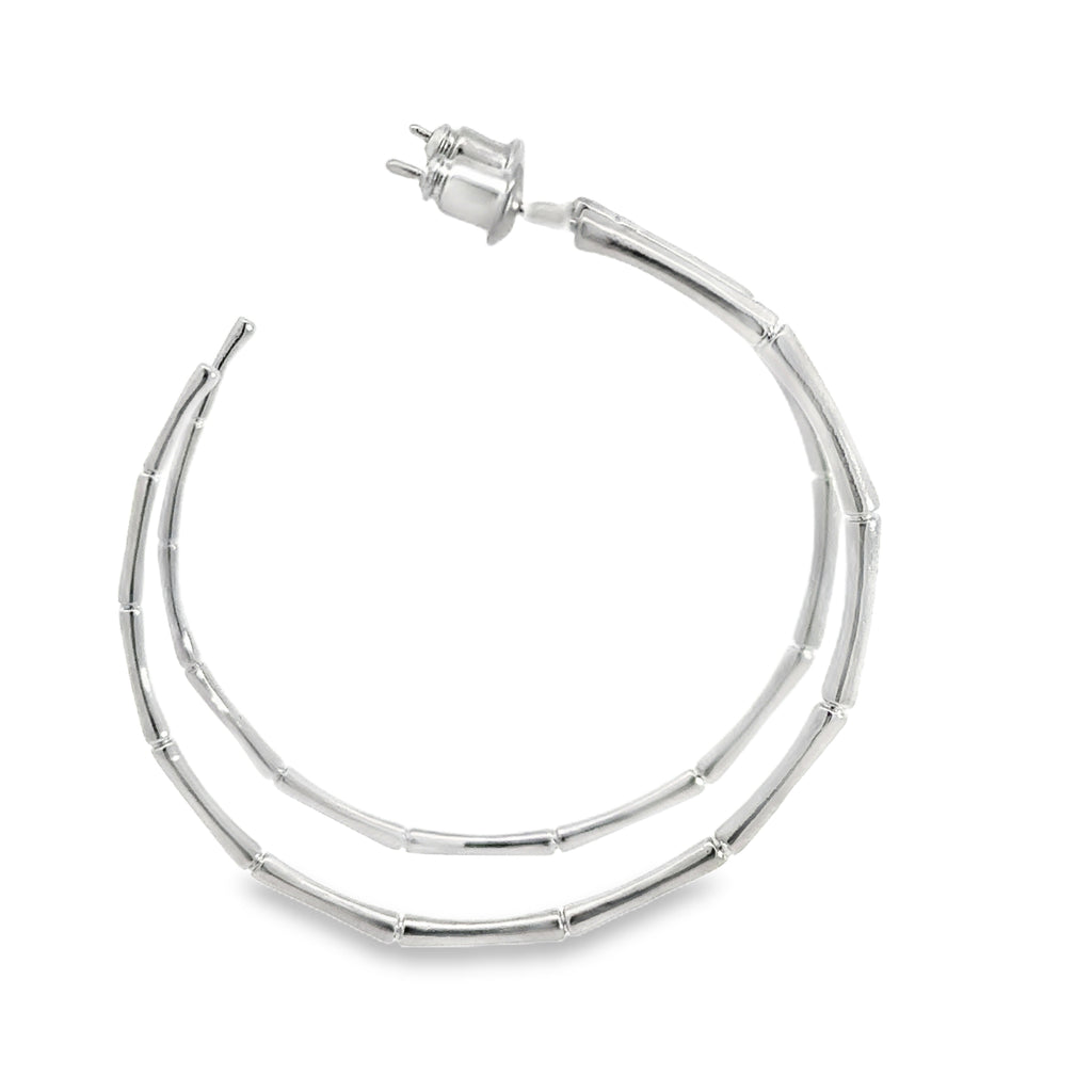 Sterling Silver Bamboo Hoop Earrings