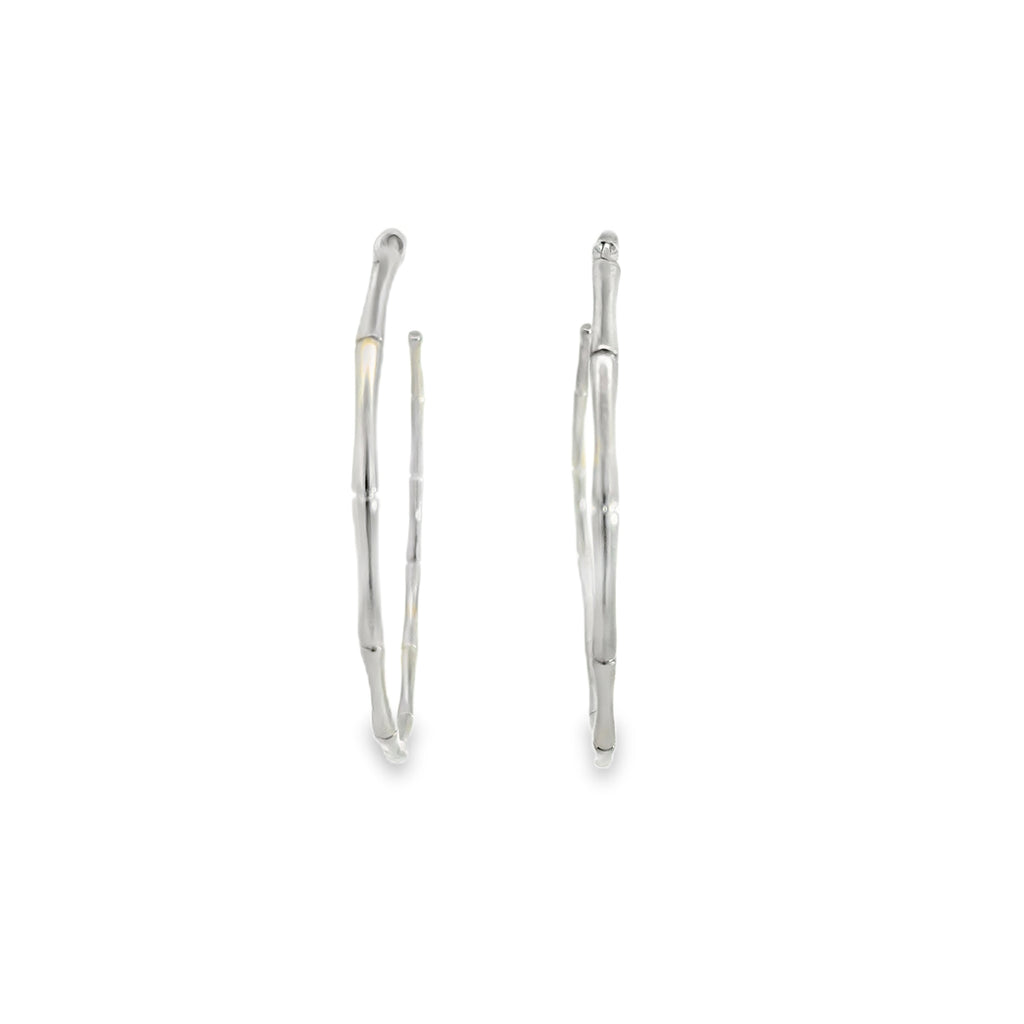 Sterling Silver Bamboo Hoop Earrings